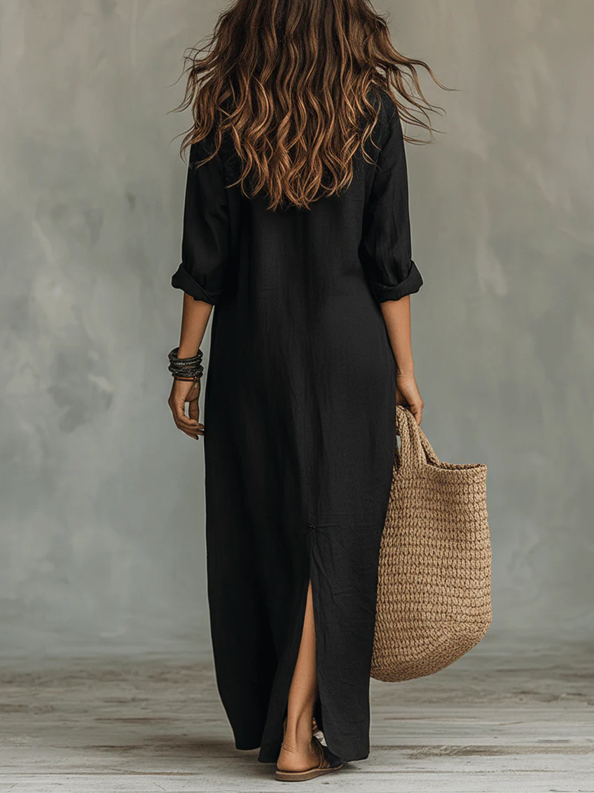 Valentina™ | Vestido Maxi Largo con Botones