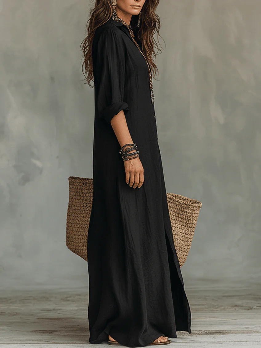 Valentina™ | Vestido Maxi Largo con Botones