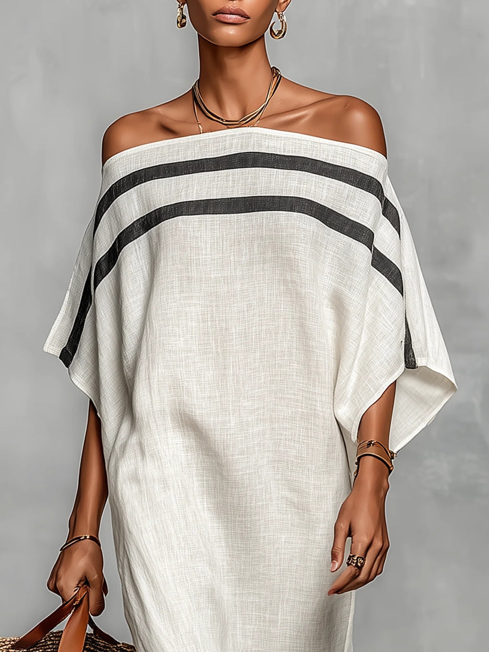 Rocío™ | Vestido Maxi Off-Shoulder con Mangas Murciélago
