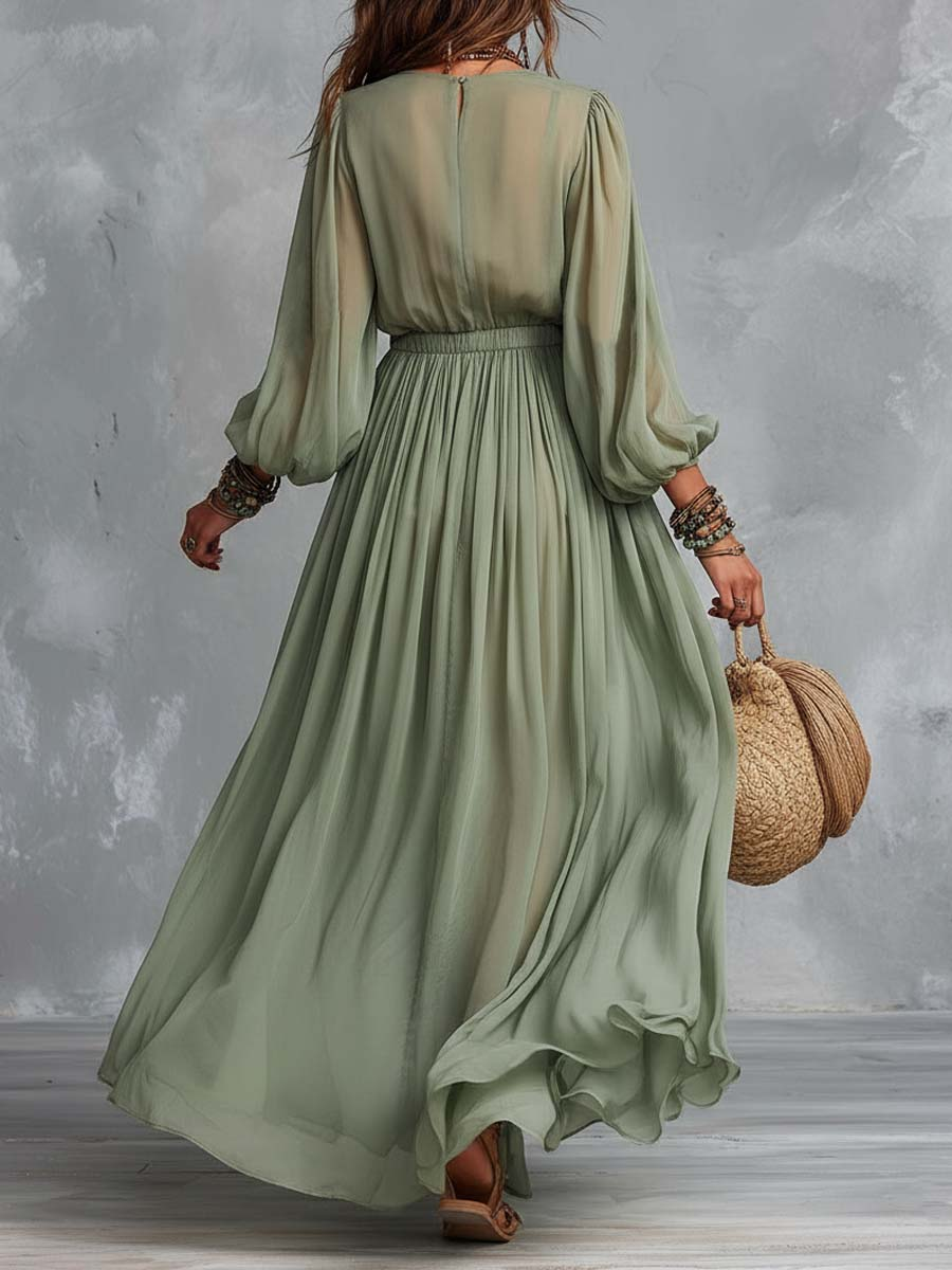 Guadalupe™ | Vestido Maxi Bohemio con Estampado Floral
