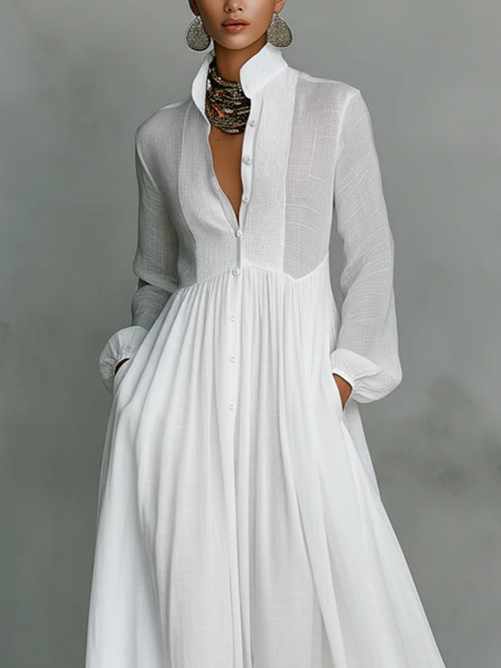 Esperanza™ | Vestido Maxi Minimalista Cuello Alto