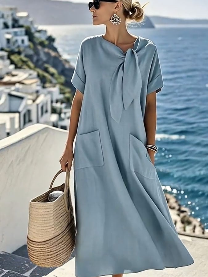Mireille™ | Vestido en Algodón Fluido y Estival