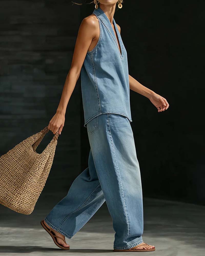 Marina™ | Conjunto Largo Fluido Escote en V