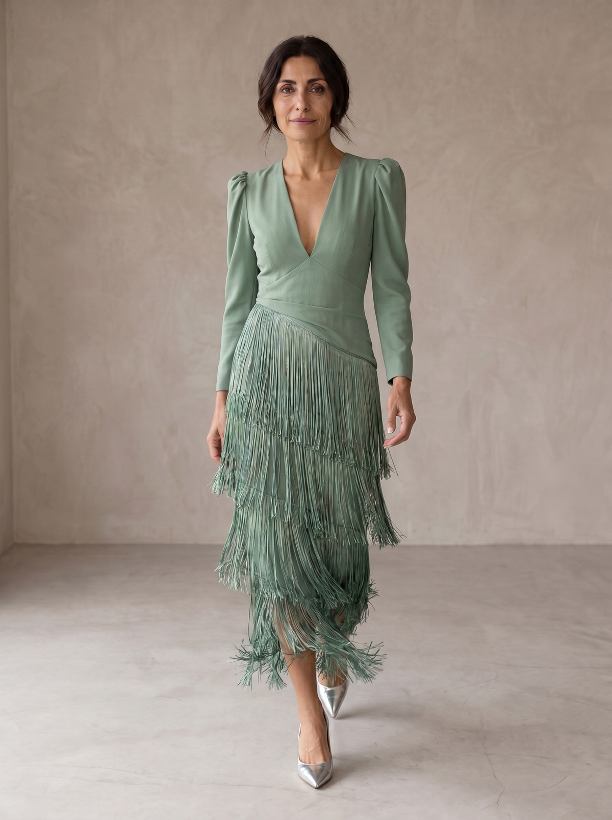 Clara™ | Vestido Elegante con Mangas de Flecos